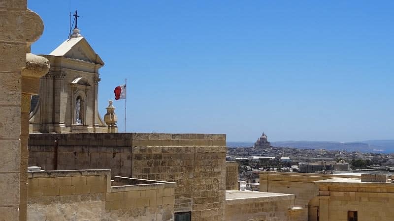 Blick von der Festung in Victoria, Gozo, Malta