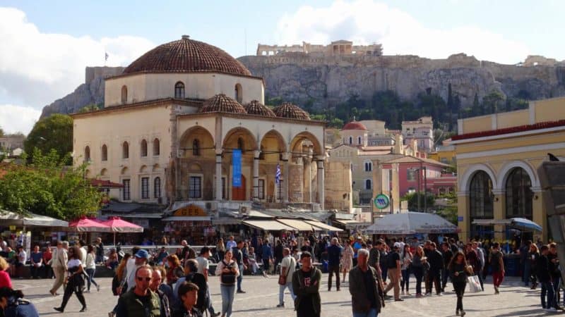 Blick auf die Akropolis und den Monastiraki-Platz